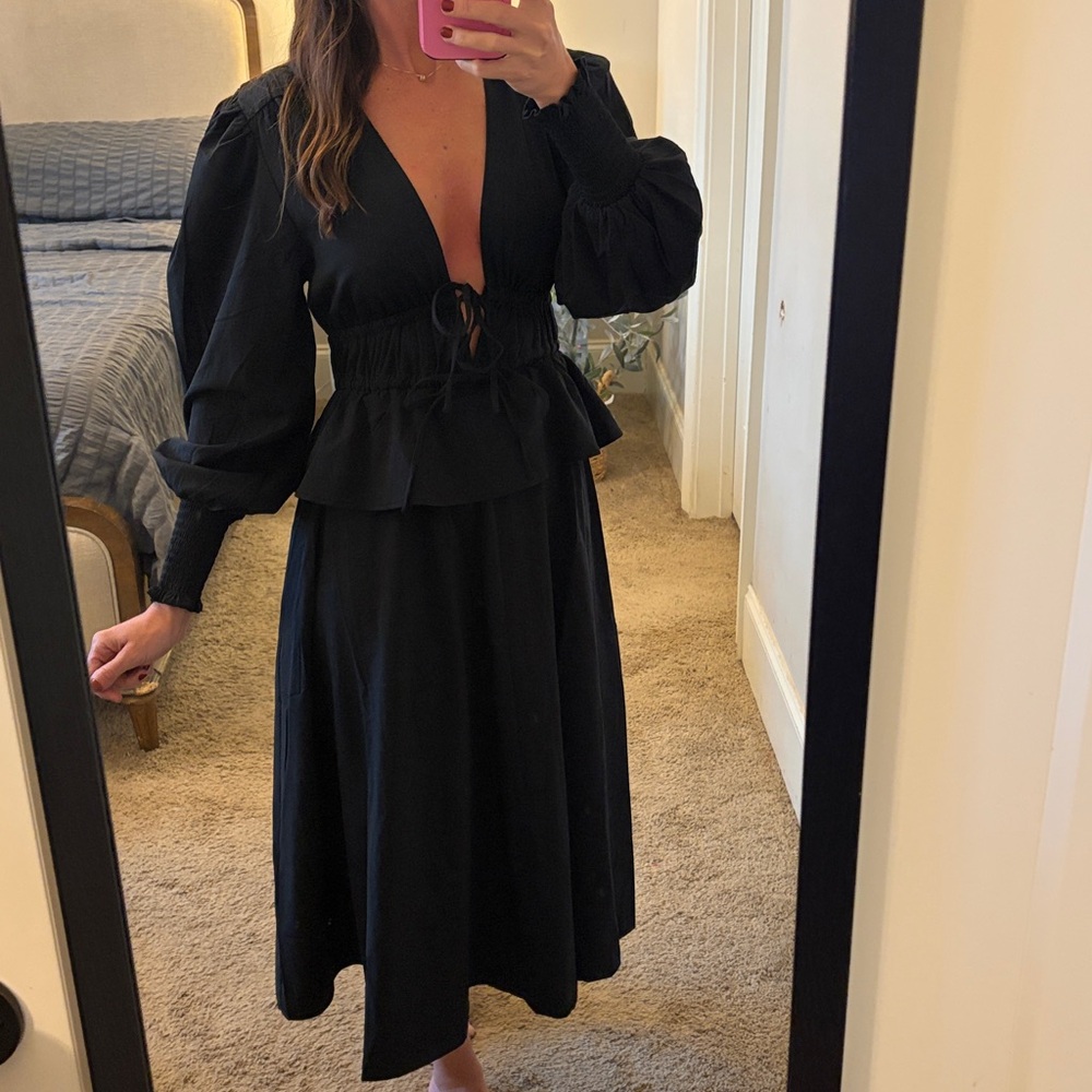 We wore what Elegant Black Women's midi Dress